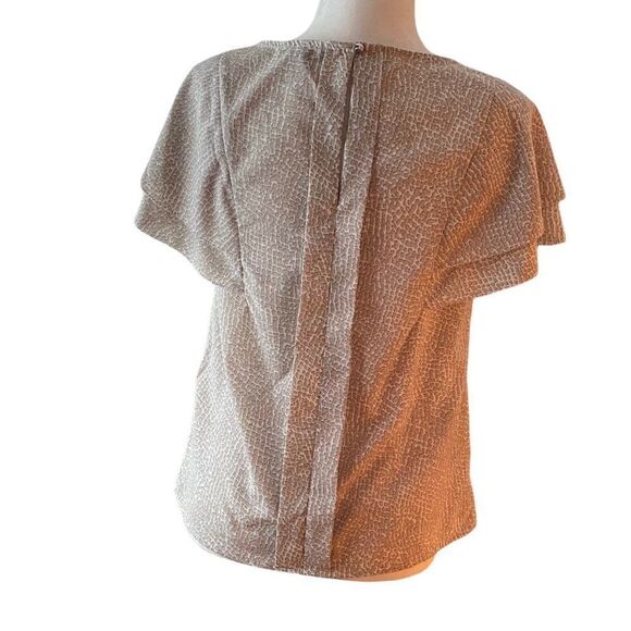Banana Republic White Tan Short Sleeve Top SZ XS - Picture 2 of 11